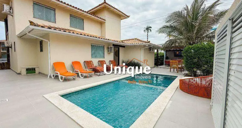 Casa em condomínio pé na areia, à venda por r$ 3.500.000 - manguinhos - armação dos búzios/rj