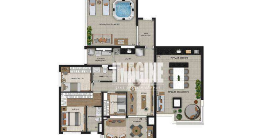 Apartamento cobertura no Belém com 3 Dormitórios sendo 1 Suíte, 2 vagas, 157 m²