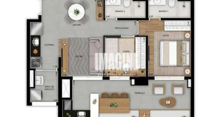 Apartamento na Vila Prudente com 2 Dormitórios sendo 1 Suíte, 1 Vaga, 77 m²