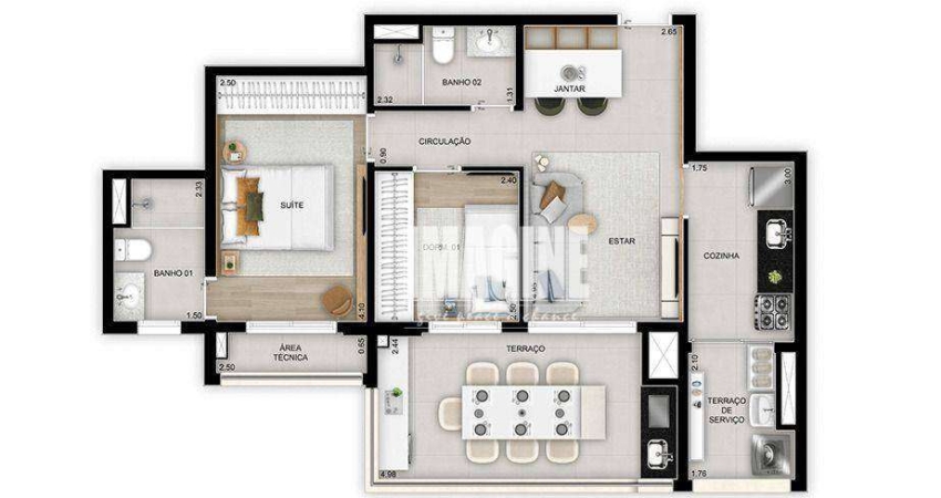 Apartamento na Vila Prudente com 2 Dormitórios sendo 1 Suíte, 1 Vaga, 72 m²