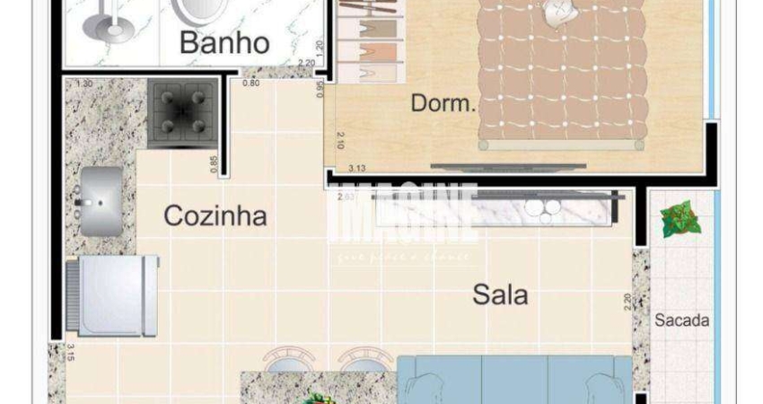 Studio na Vila Formosa com 1 Dormitório, Sacada, 26 m²