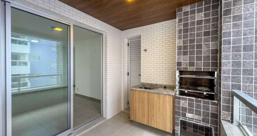 Apartamento novo com 2 dormitórios, sacada gourmet e planejados no Canto do Forte – Praia Grande
