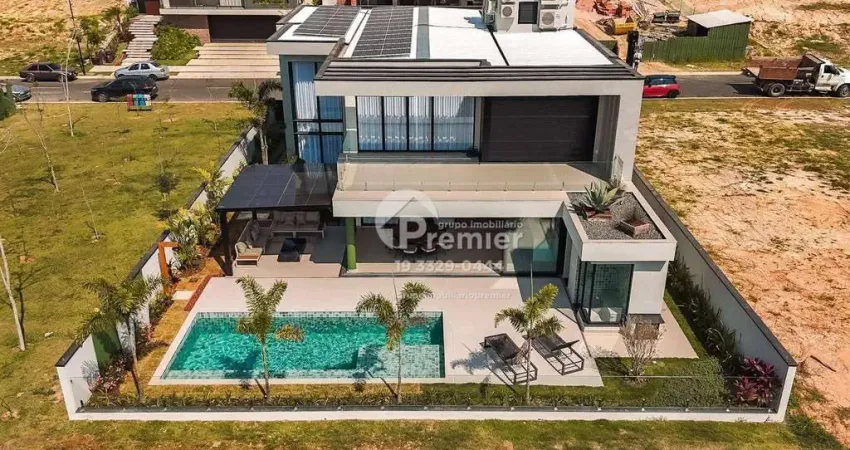 Sobrado de alto padrão com 5 suítes e vista para a natureza no parque vila dos pinheiros, indaiatuba