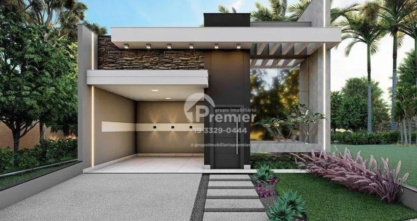 Casa térrea 3 dormitórios com suíte e closet – condomínio gran reserve indaiatuba