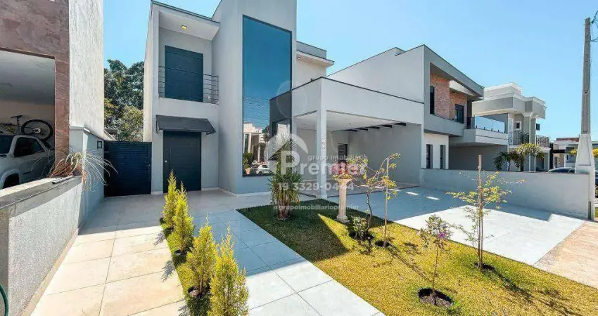 Sobrado moderno 3 suítes 180m² c/ deck e gourmet - condomínio piazza venezia, indaiatuba