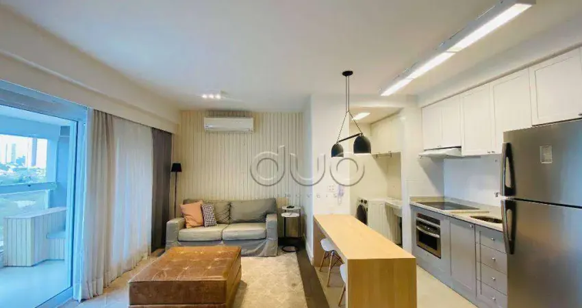 Apartamento com 1 dormitório, 60 m² - venda por r$ 720.000,00 ou aluguel por r$ 4.905,00/mês - jardim europa - piracicaba/sp