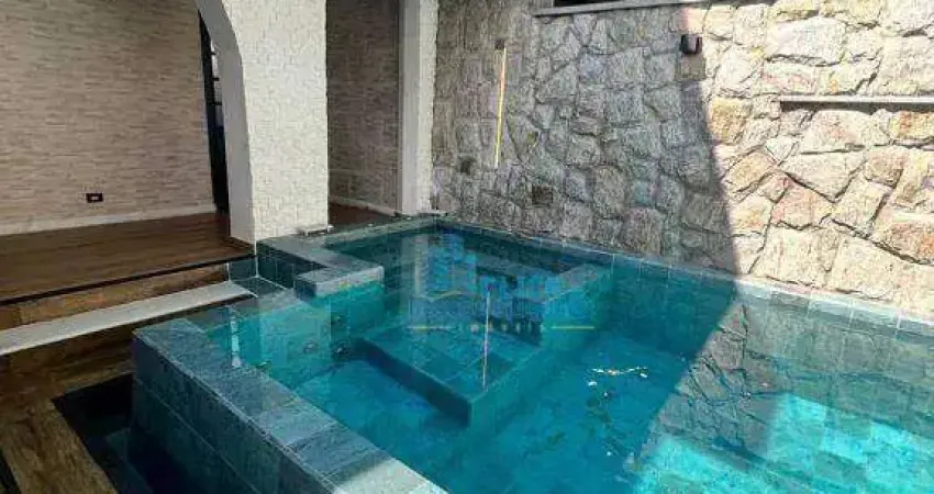 Casa sobrado - isolada - mobiliada - 4 dormitórios- piscina - 3 vagas - boqueirão - santos /sp