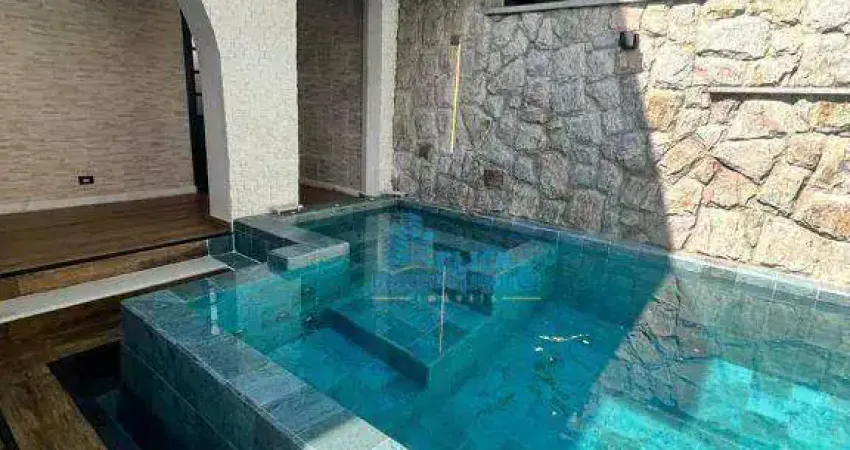 Casa sobrado - isolada - mobiliada - 4 dormitórios- piscina - 3 vagas - boqueirão - santos /sp