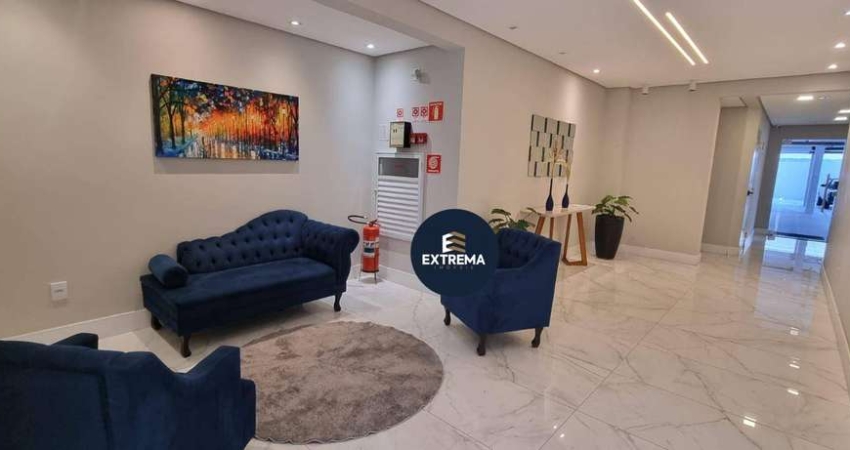 Apartamento com 1 dormitório SEMI-MOBILIADO à venda, 54 m² por R$ 385.000 - Vila Guilhermina - Praia Grande/SP