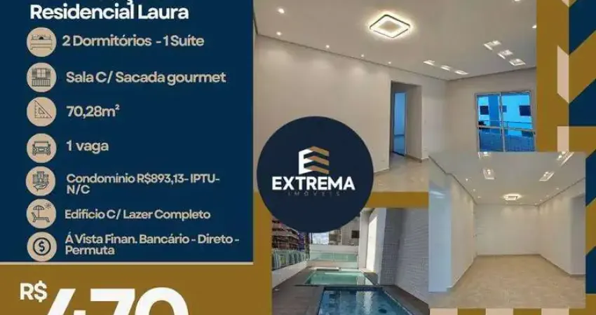 Apartamento com 2 dormitórios à venda, 70 m² por R$ 470.000,00 - Aviação - Praia Grande/SP