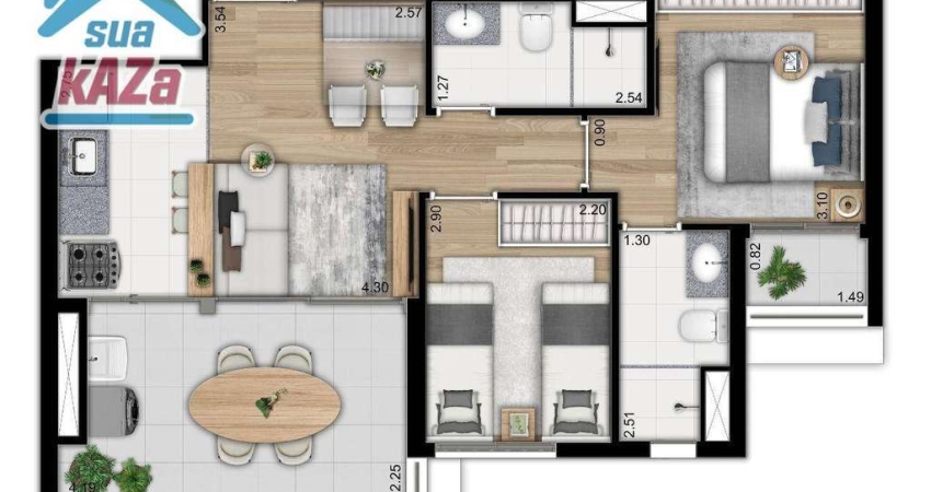 Apartamento com 2 dormitórios à venda, 56 m² por R$ 688.563,00 - Ipiranga - São Paulo/SP