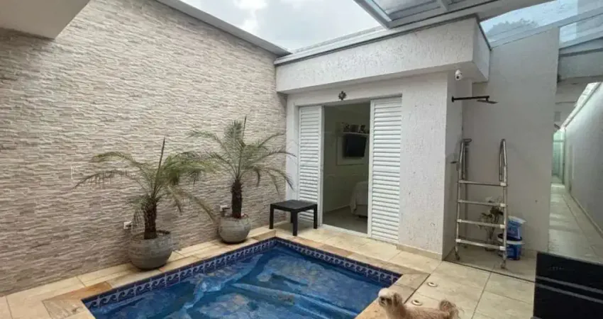 Casa com piscina à venda com 200m2 e 02 dormitórios com 2 suítes e 02 vagas no jardim stella, santo andré/sp