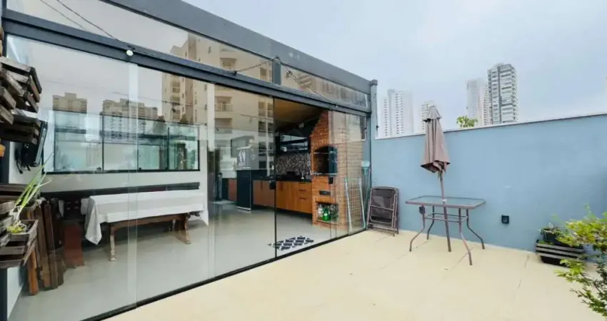 Cobertura á venda 02 quartos e 02 vagas com área gourmet em campestre, santo andré/sp