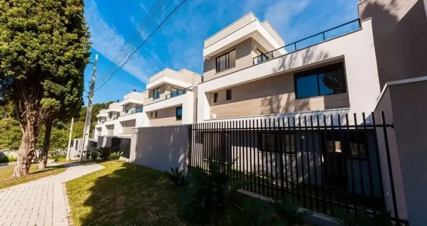 Casa em condomínio fechado em santa felicidade, 3 suítes, 2 vagas, ático com churrasqueira