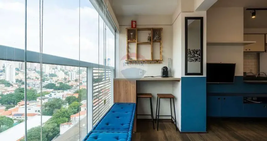 Apartamento 43m² 1 quarto  varanda integrada mobiliado 1 vaga depósito andar alto vista condomínio Next Pompéia