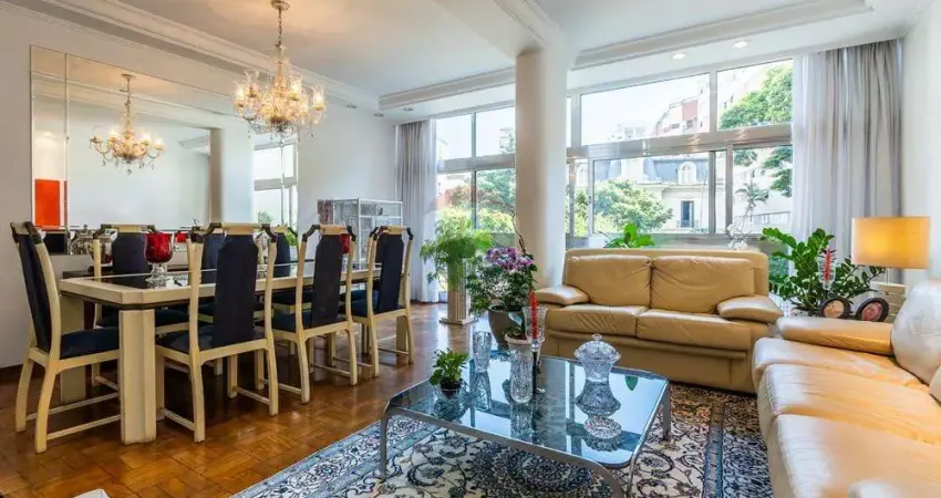 Apartamento em higienópolis com 143m2 3 quartos, 1 suíte, lavabo, closet e 1 vaga