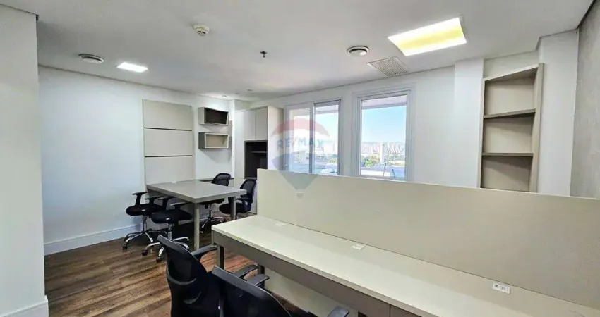 Sala comercial para locação na funda, 34 metros, mobiliada, copa, varanda, 1 banheiro e 1 vaga