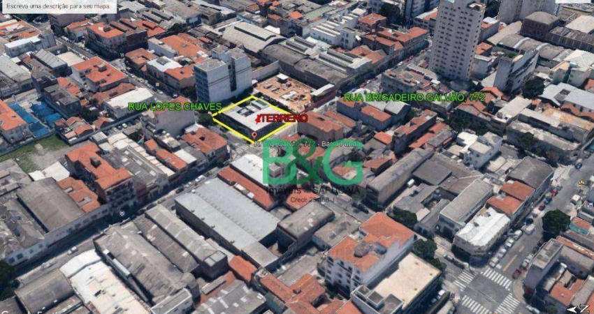 Terreno, 959 m² - venda por R$ 8.000.000,00 ou aluguel por R$ 29.518,34/mês - Barra Funda - São Paulo/SP