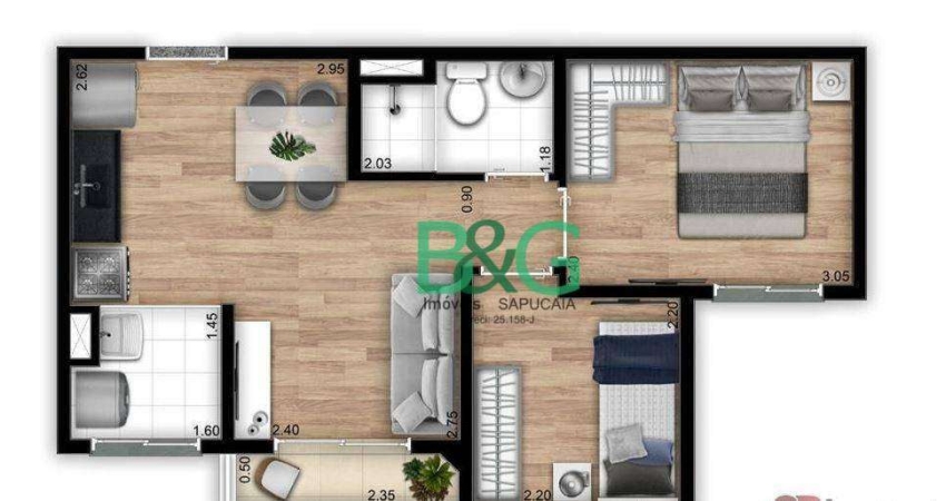 Apartamento com 2 dormitórios à venda, 37 m² por R$ 280.000,00 - Vila dos Andradas - São Paulo/SP