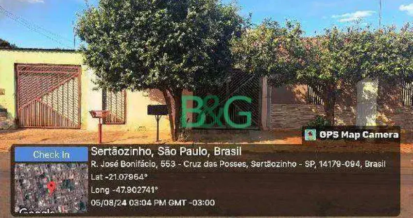 Casa com 2 dormitórios à venda, 129 m² por R$ 125.884,66 - Cruz Das Posses - Sertãozinho/SP