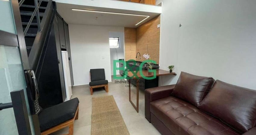 Apartamento Duplex com 1 dormitório para alugar, 45 m² por R$ 3.900/mês - Mirandópolis - São Paulo/SP