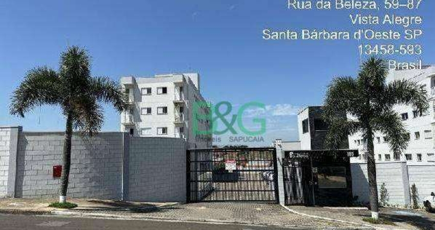 Apartamento com 2 dormitórios à venda, 48 m² por R$ 160.897 - Jardim Vista Alegre - Santa Bárbara D'Oeste/SP
