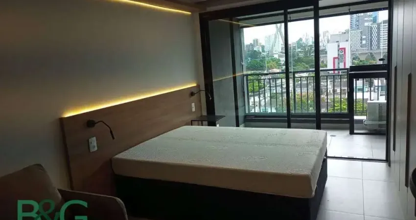 Apartamento com 1 dormitório para alugar, 33 m² por r$ 4.460/mês - brooklin - são paulo/sp