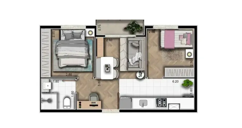 Apartamento novo, com ótimo acabamento e 2 quartos no Vila Clarice - Pirituba