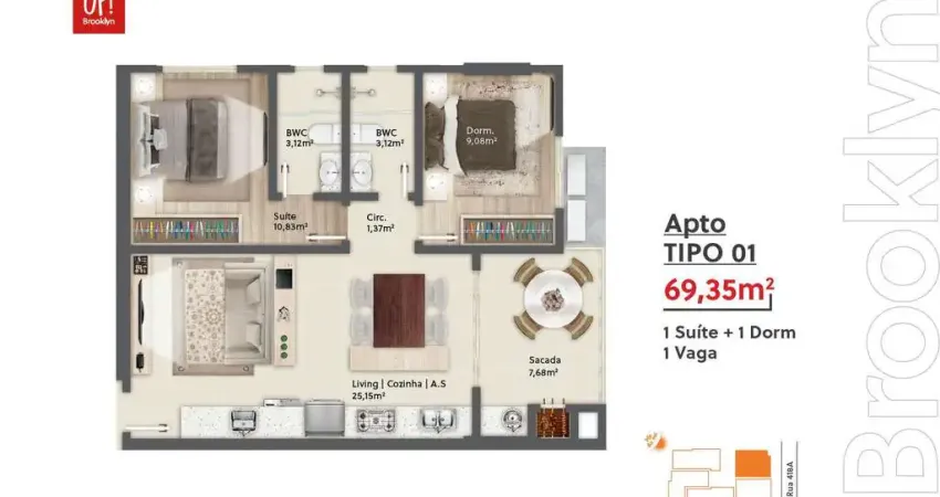Apartamento com 2 quartos à venda em Morretes, Itapema