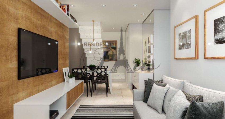 Sobrado com 2 dormitórios à venda, 88 m² por R$ 399.000,00 - Vila Valparaíso - Santo André/SP