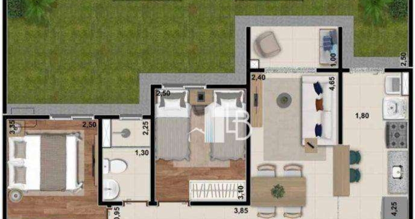 Apartamento com 2 dormitórios à venda, 51 m² por R$ 328.024,47 - Shopping Park - Uberlândia/MG