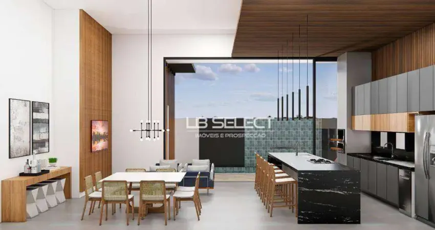 Casa no condomínio Arts com três quartos e área gourmet completa.