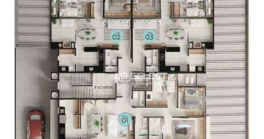 Apartamento com 3 dormitórios à venda, 94 m² por R$ 735.936,35 - Santa Mônica - Uberlândia/MG