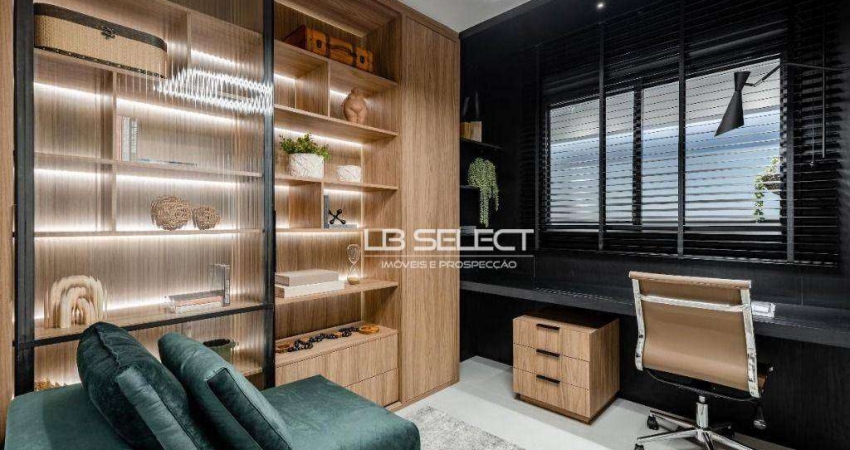 Apartamento com três quartos, sendo uma suíte e duas semi suítes, duas vagas de garagem e área gourmet completa.