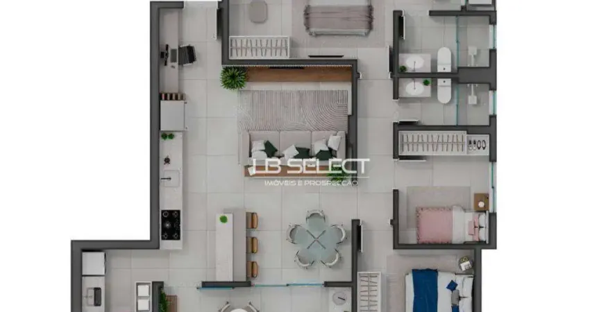 Apartamento com 3 dormitórios à venda, 96 m² por R$ 870.000,00 - Patrimônio - Uberlândia/MG