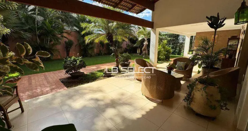 Casa no Condomínio Jardins Barcelona com três quartos, uma suíte com closet, escritório e varanda gourmet ampla.