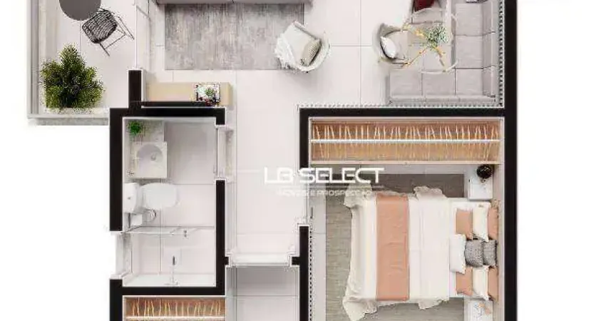 Apartamento no bairro Santa Monica com dois quartos, uma suíte e varanda grill.