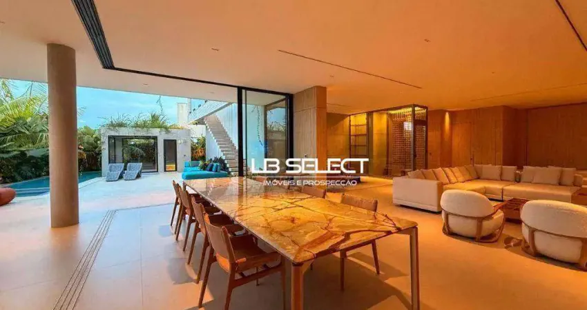Casa no condomínio jardins barcelona com cinco suítes e área gourmet completa.