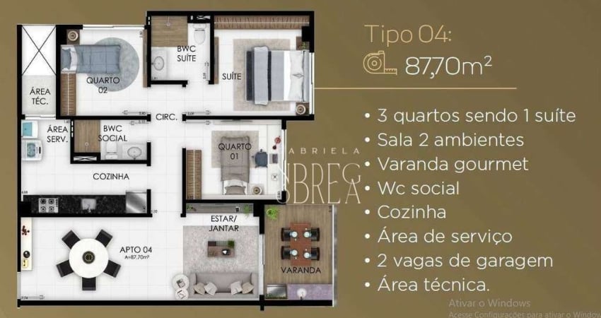 Apartamento com 3 dormitórios à venda, 87 m² por R$ 979.000 - Manaíra - João Pessoa/PB