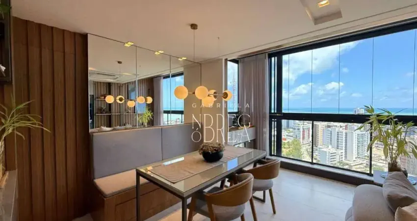 Apartamento vista mar, mobiliado, 2 suítes , praia do bessa / jardim oceania - 990 mil