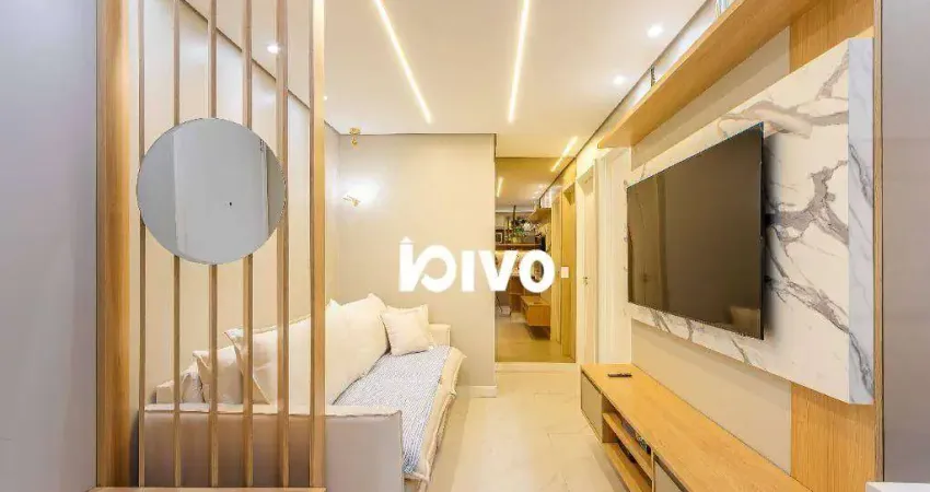 Apartamento com 2 dormitórios para alugar, 45 m², 1 vaga, mobiliado, por r$ 4.520/mês - centro - diadema/sp