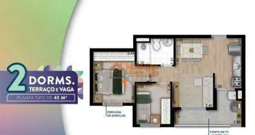 Apartamento com 2 dormitórios à venda, 43 m² por R$ 339.000,00 - Vila Augusta - Guarulhos/SP