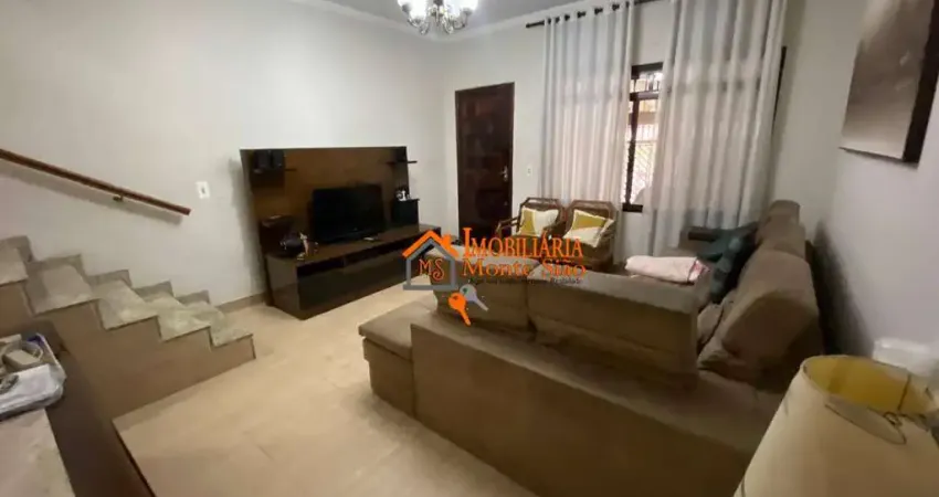 Sobrado com 207m² de área construída com 3 dormitórios com planejados, 4º opcional e 2 vagas no santa mena – guarulhos