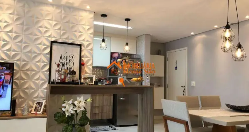 Apartamento com 2 dormitórios para alugar, 86 m² por r$ 5.887/mês - jardim flor da montanha - guarulhos/sp