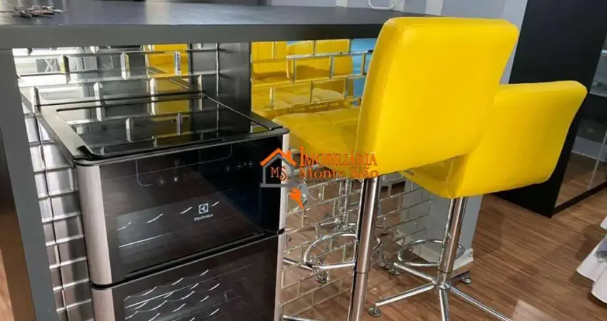 Studio com 1 dormitório para alugar, 39 m² por r$ 3.700,00/mês - jardim flor da montanha - guarulhos/sp