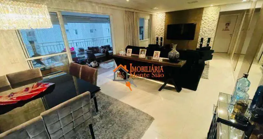 Apartamento com 3 dormitórios à venda, 128 m² por r$ 1.485.000 - vila leonor - guarulhos/sp