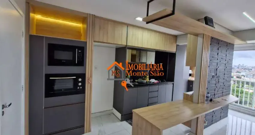 Apartamento com 1 dormitório para alugar, 55 m² por R$ 3.390,00/mês - Vila Rosália - Guarulhos/SP