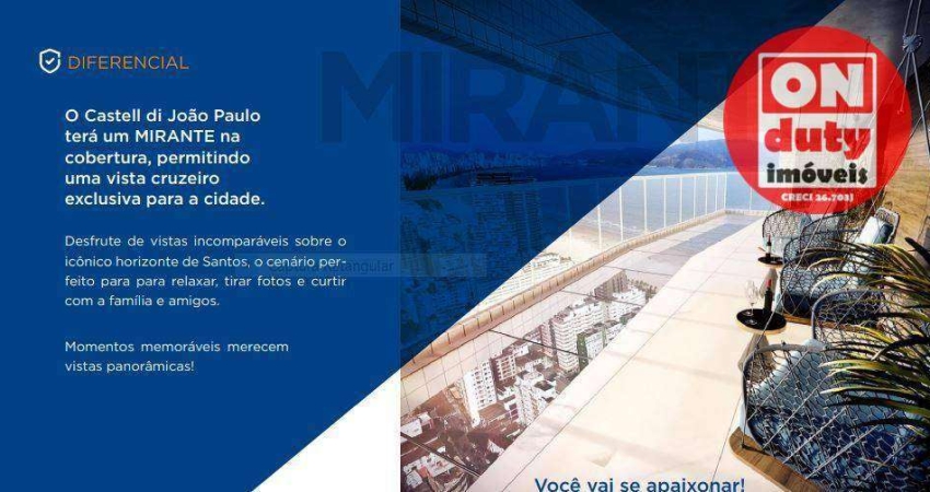 Espetacular Cobertura com 4 dormitórios à venda, 248 m² por R$ 5.400.000,00- José Menino - Santos/SP