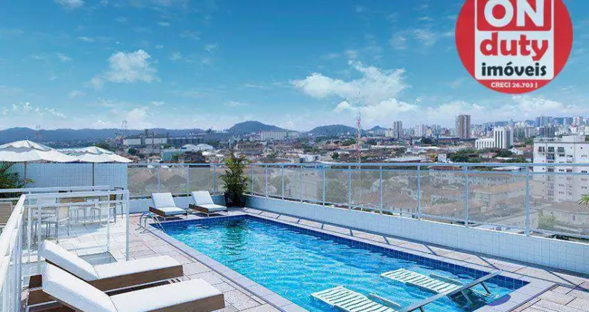Apartamento para alugar, 40 m² por R$ 3.100,00/mês - Macuco - Santos/SP