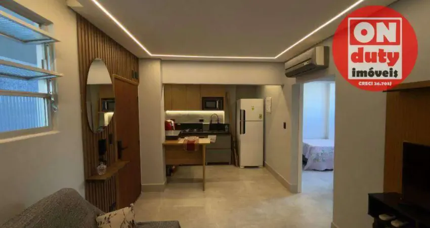 Apartamento com 2 dormitórios à venda, 40 m² por r$ 520.000,00 - aparecida - santos/sp